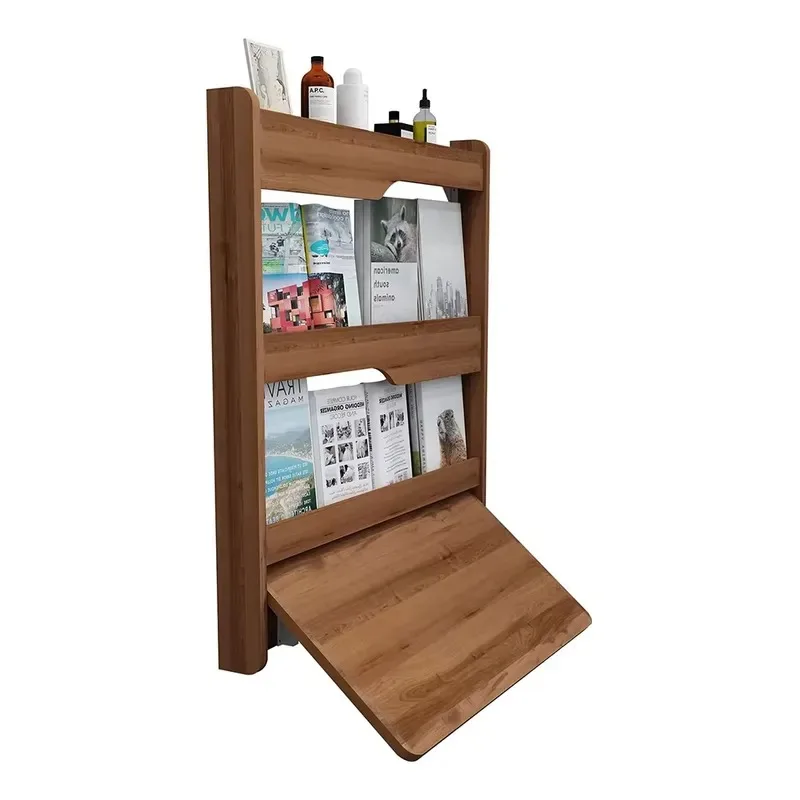 Floating Computer Desk Multi Function Folding Wall Mounted Table with Storage Drawers and Shelves