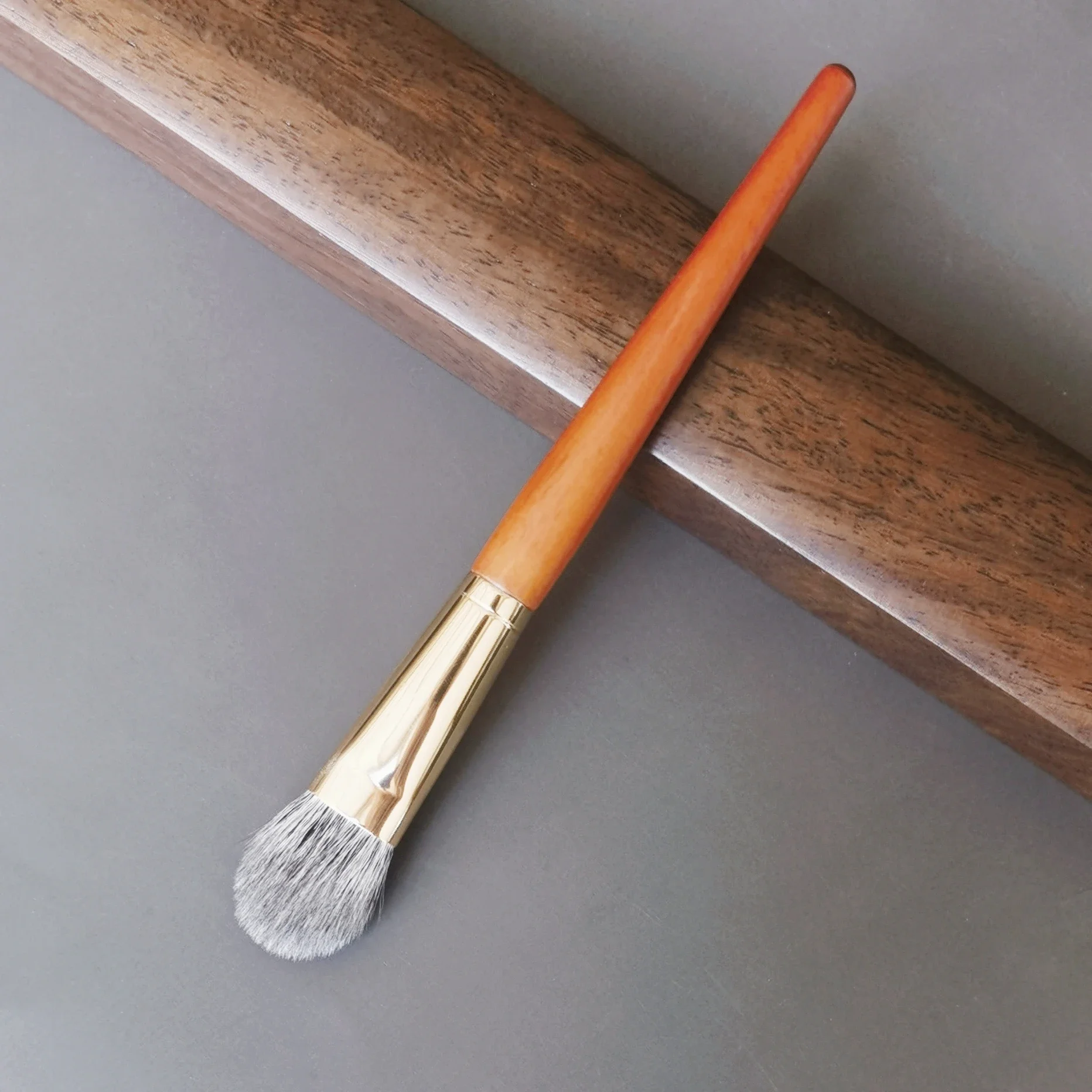 Brocha para colorete, resaltador, sombra de cara, brochas de maquillaje, colorete de cabra Natural, herramientas cosméticas esenciales