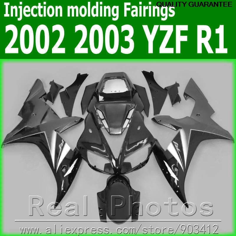 

fairing kit for YAMAHA 100% Injection molding YZFR1 2002 2003 black fairings set YZF R1 02 03 MX20