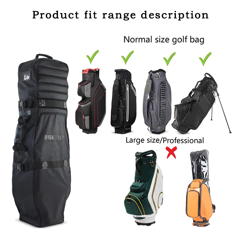 골프 가방 커버 - 강화된 손잡이와 탄성 잠금 장치가 있는 내구성 있는 폴리에스터 여행용 보호 장치, 가볍고 긁힘 방지 기능