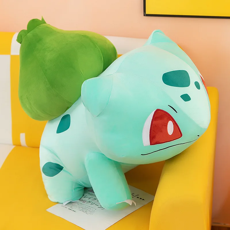 Peluches de Pokémon Bulbasaur de gran tamaño, muñecos de peluche suaves de dibujos animados, regalos de cumpleaños para niños y niñas, 45cm