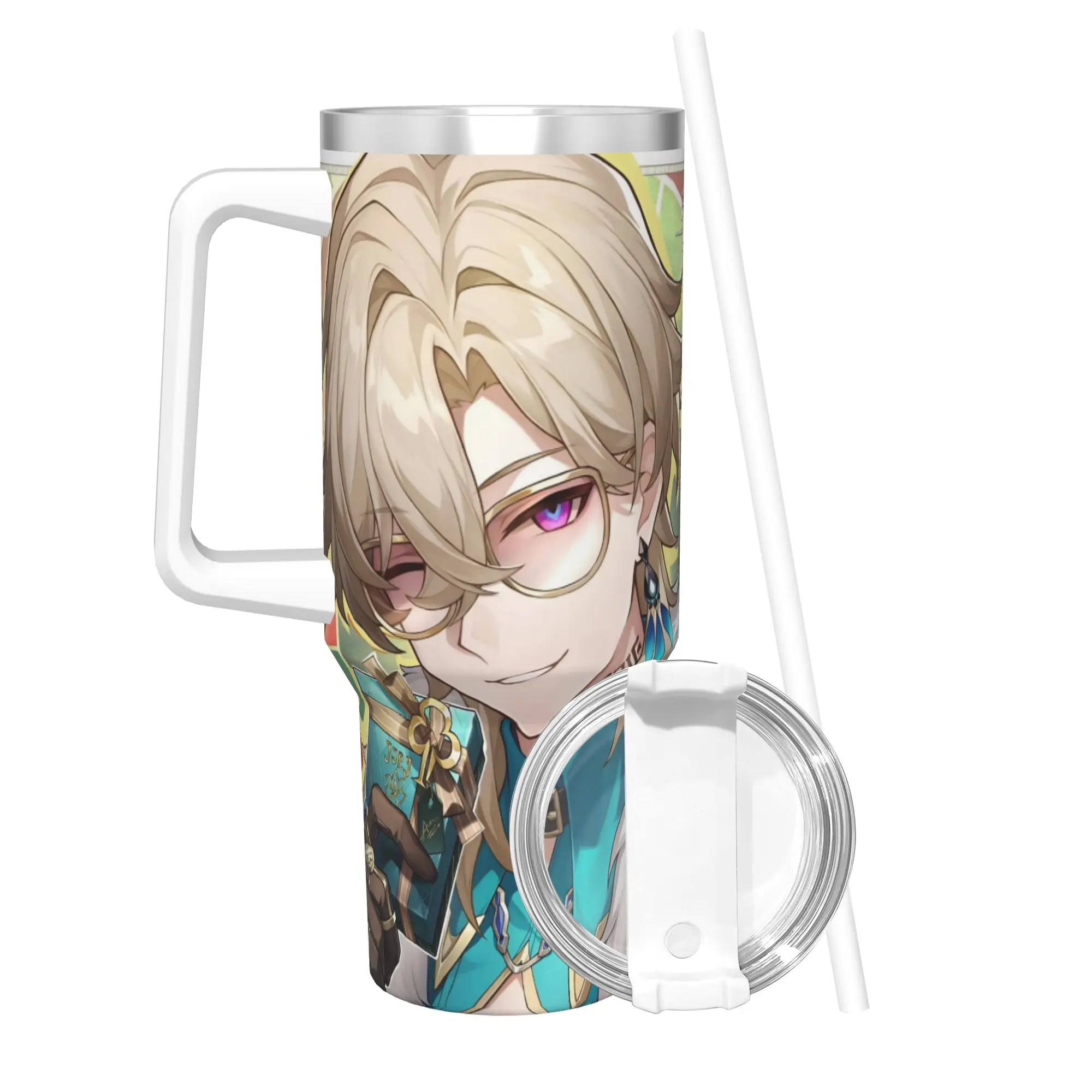 Honkai Star Rail Tumbler With Straw  Stainless Steel Tumblers Mug Double Wall Vacuum Insulated for Cold Or Hot 40oz