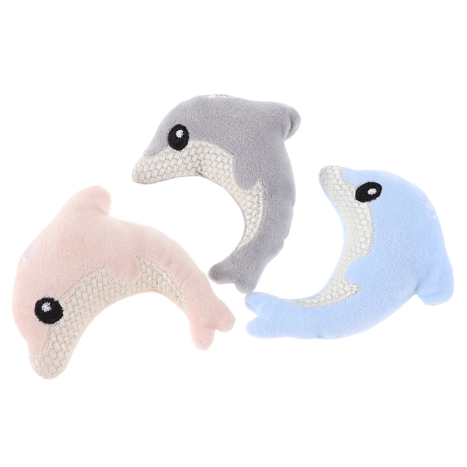 

3 Pcs Dolphin-shaped Cat Stuffed Animal Toys Modeling Stocking Stuffers Cute Cats Interactive