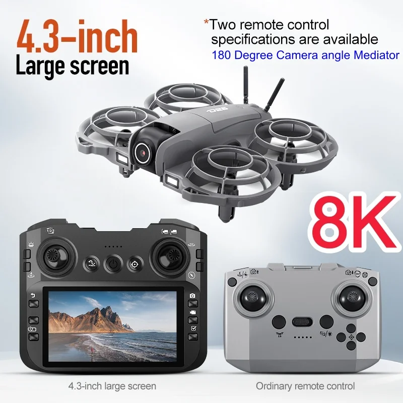 Large Screen Remote Control RC Drone With 8K HD Camera Drone Optical Flow Hover Obstacle Avoidance Remote Control Drone Toys