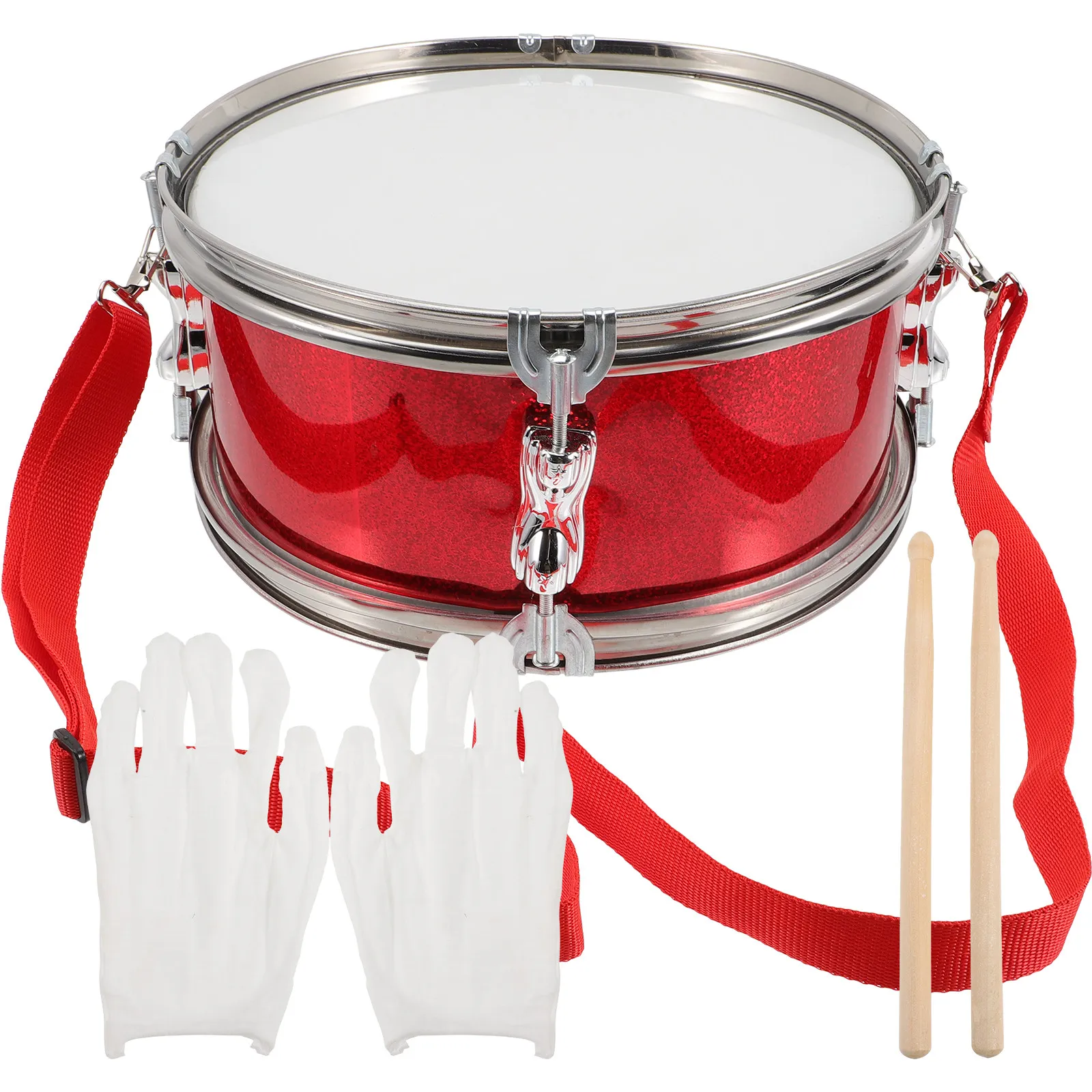 1Set Snare Drum Flash Red High Resistance Percussion Instrument 's Music Educational Plaything Rhythm Skill