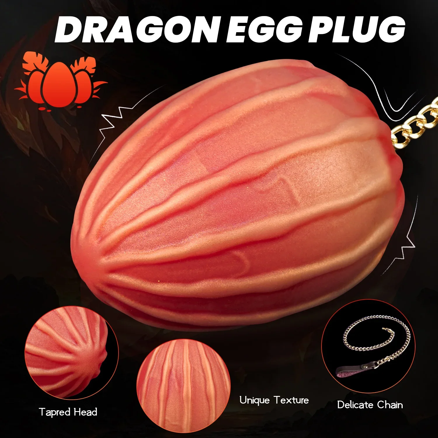 Plug anal extra large en silicone avec chaîne, stimulateur de point G et de prostate pour hommes et femmes, jouet anal autolubrifiant pour jeux de rôle SM_voghion.com