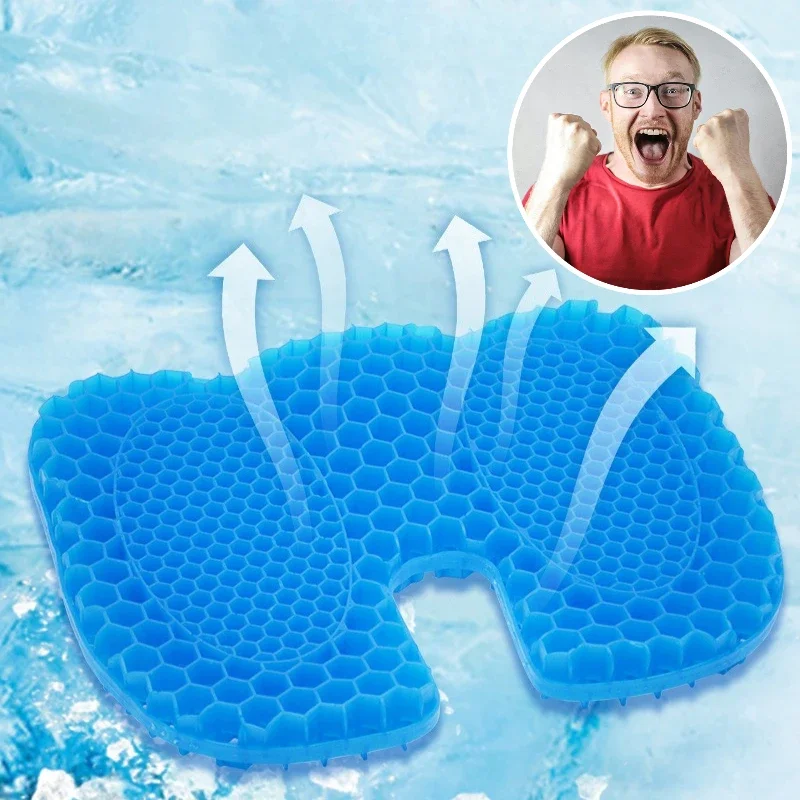 Super Soft Honeycomb Gel Seat Cushion for Office Car Chair Breathable Cooling Butt Pad Washable Orthopedic Coccyx Pain Relief