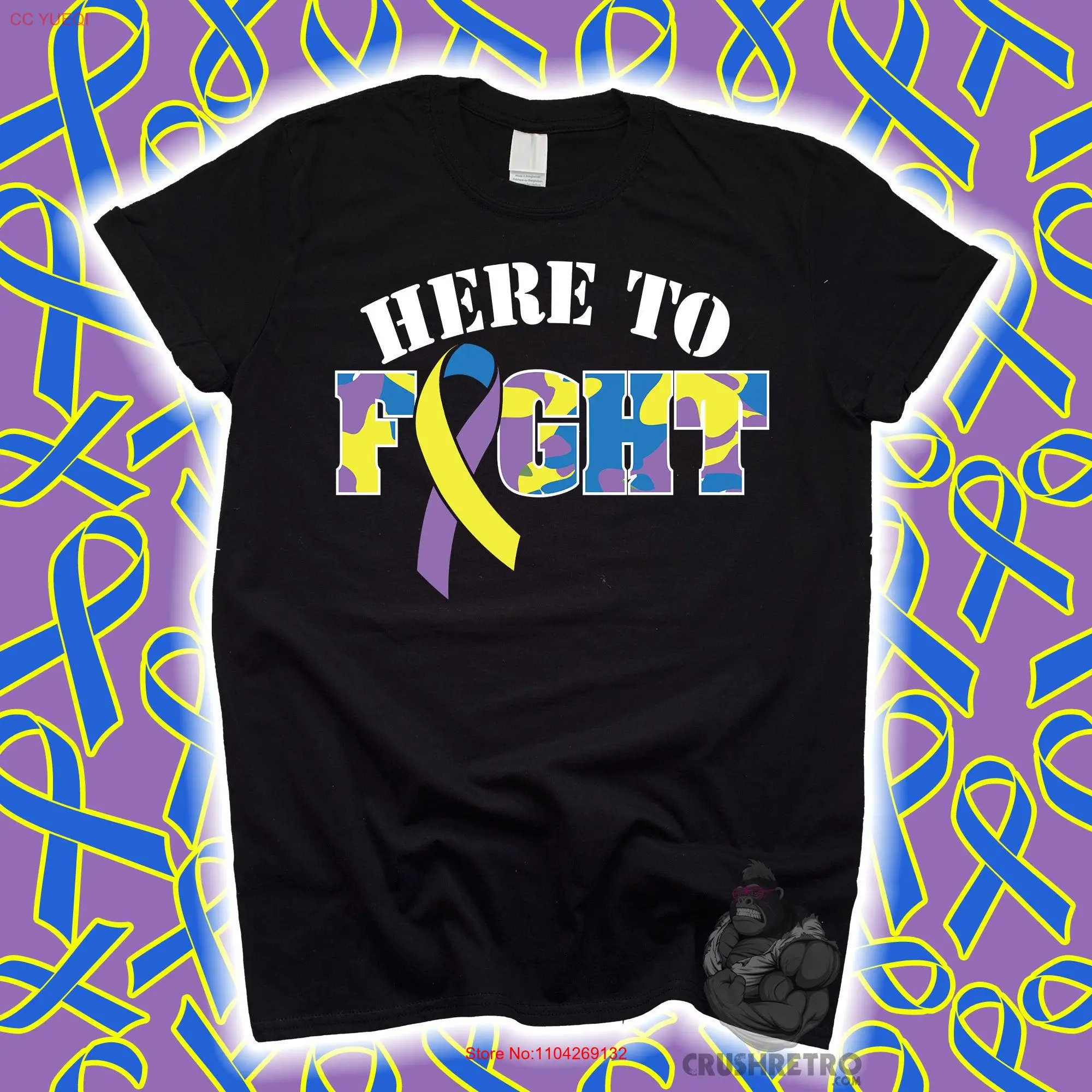 

Here To Fight Bladder Cancer Awareness T Shirt for Shirtn Kids SweaT Family Survivor Ribbon long or short sleeves