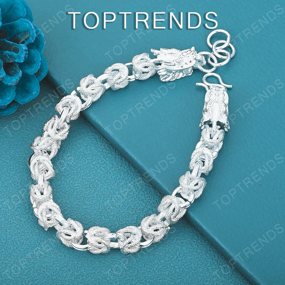 Popular 925 Sterling Silver Dragon Bone Bracelet For Women Party Birthday Christmas Men's Fashion Trendy Jewelry Accessories