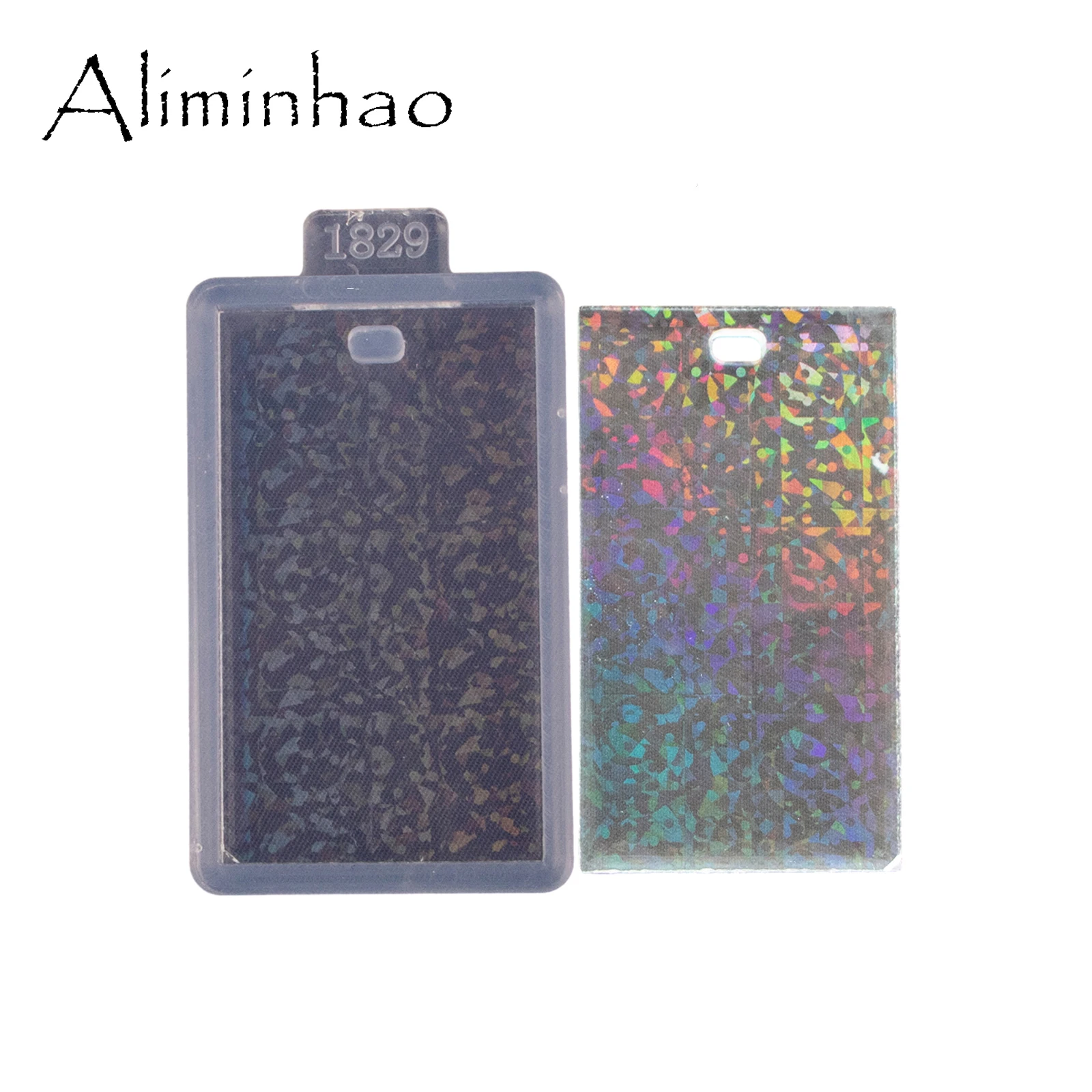 DY0575 Shiny Hologram Rectangle Keychain Mould Silicone Epoxy Resin Mold Necklace Jewellery DIY Making Pendant Casting
