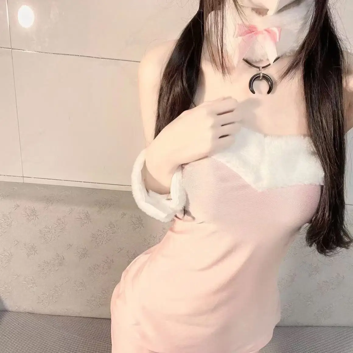 Fsia Sexy de Coelhinha com Saia Curta para Dança em Tema de Natal e loween, Saia Alta com Cintura Envolvente em Cor Pura