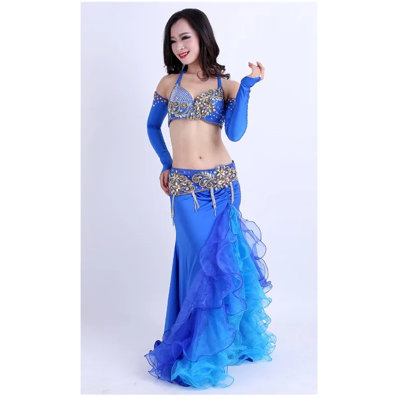 dostosowany kostium do tańca brzucha haft koralikowy pięcioczęściowy zestaw indyjskich ubrań do tańca kostium disfraz romana mujer 5szt