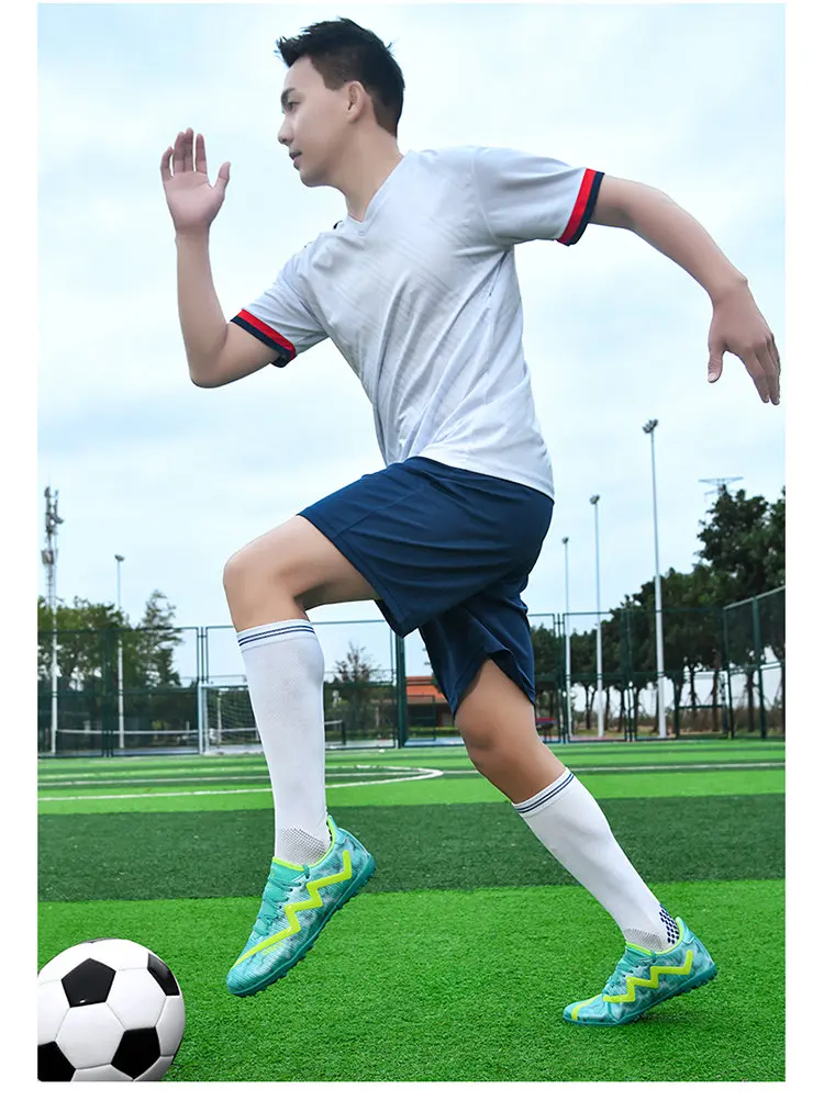 Original Marke blau Herren profession elle Fußballs chuhe Rasen rutsch feste Fußballs chuhe für Männer Schnürung Low Cut Fußball Turnschuhe männlich – Detail 23