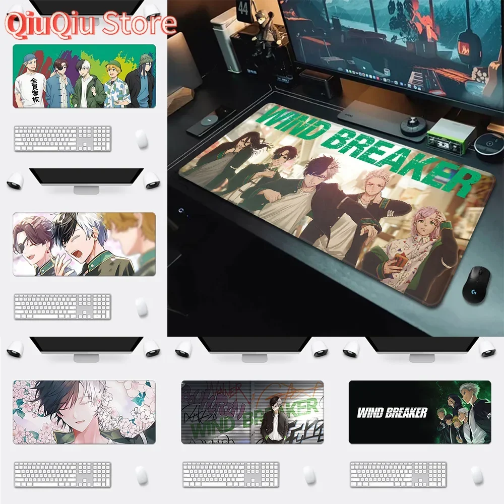 

Anime Wind Breaker Mousepad HD Printing Computer Gamers Locking Edge Non-slip Mouse Pad XXL90x40cm Keyboard PC Desk Pad