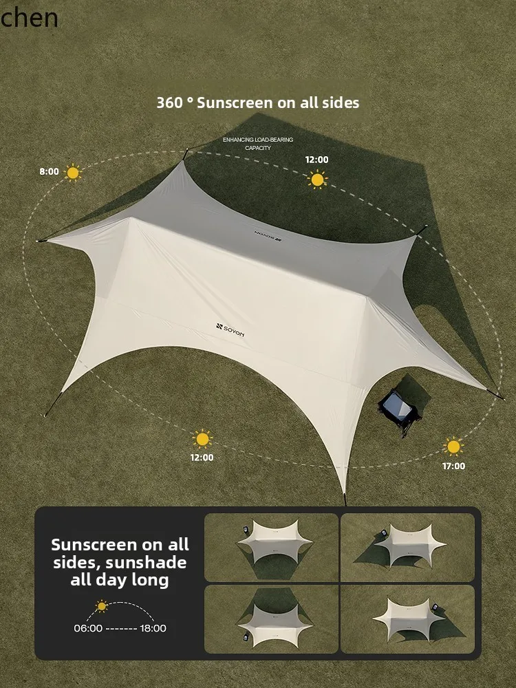 ZML speed camp vinyl canopy tent outdoor tables and chairs camping six-piece set speed open canopy free shade