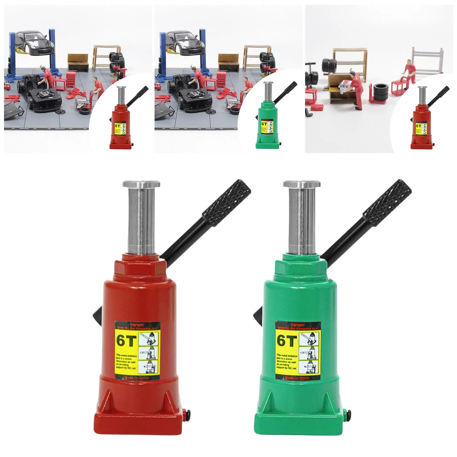Car Lifting Jack Model Display Ornament Crafts Classic Photo Props Vehicles Toy Accessories Miniature Sculpture for Parking Lots