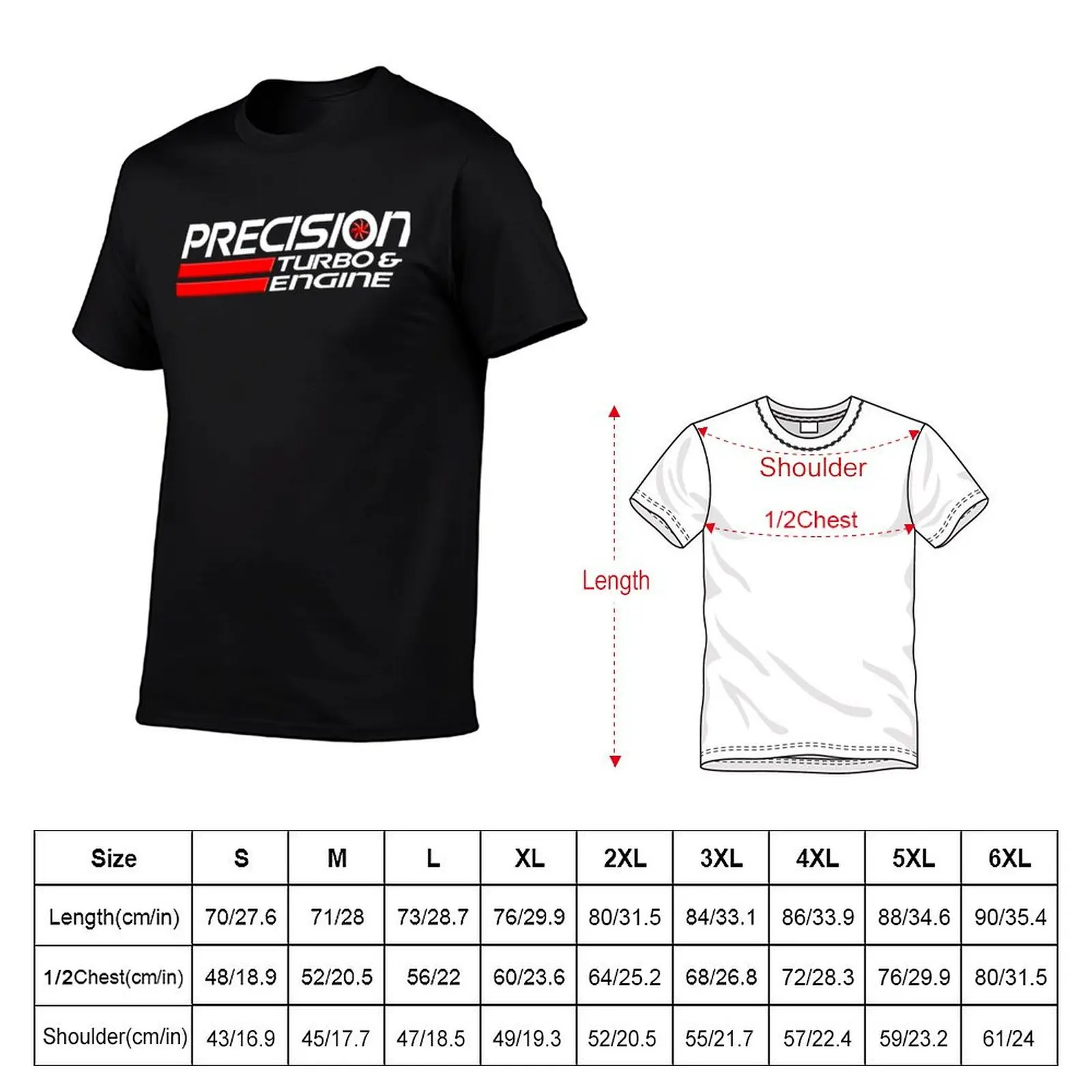 Precision Turbo Car logo T-Shirt Fashion Print Casual Short Sleeve
