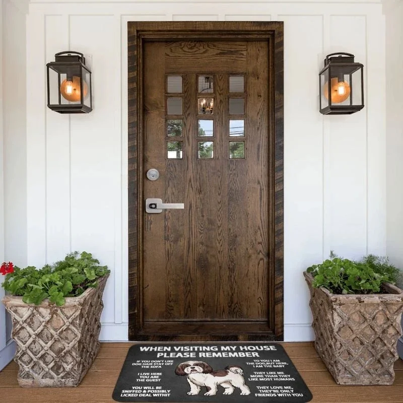 Please Remember Shih Tzu Dogs House Rules Entrance Doormat Decor Kitchen Welcome Rug Bathroom Non-slip Floor Mat Area Rugs