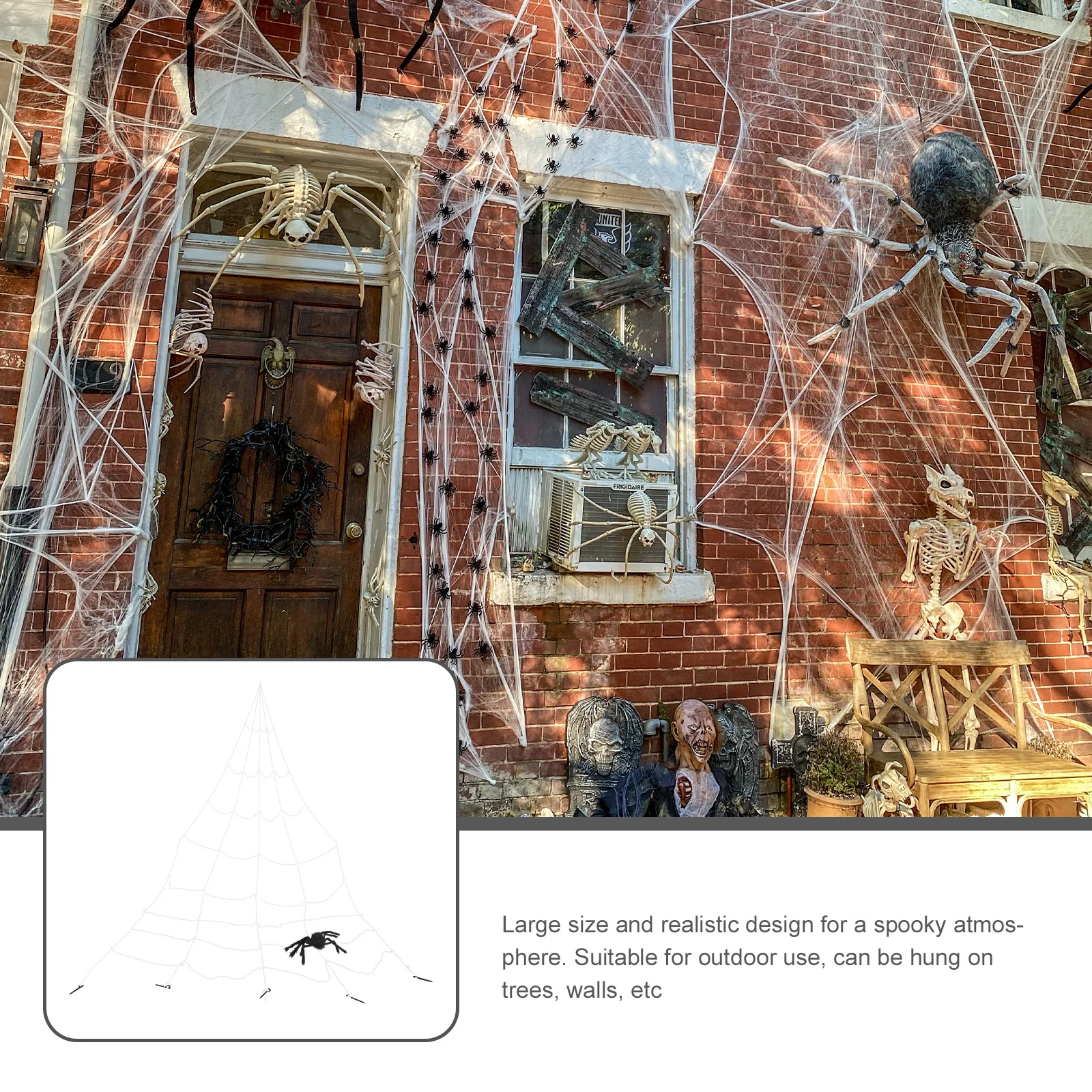 

1Set Spider Web Halloween Decor Large Stretchy Outdoor Hanging Spider Web Haunted Party Prop Halloween Cobwebs