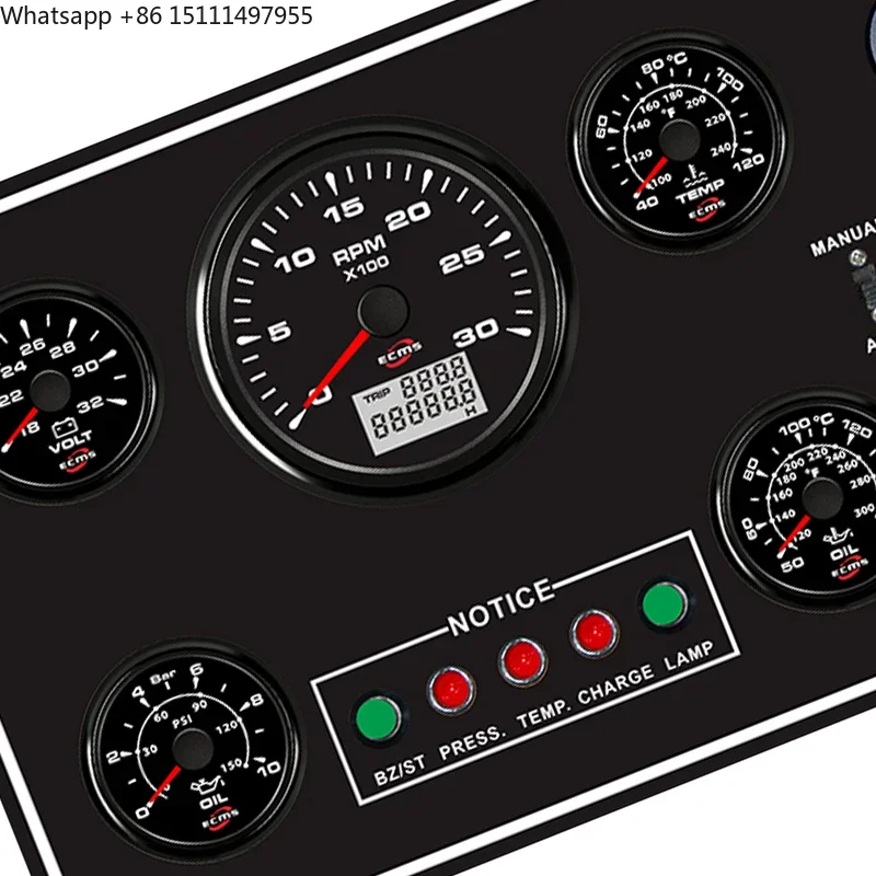 335*200 mm 3KRPM 18-32V 0-10Bar Marine Gauge Control Boat Instrument Panel with Sensor Key Features of the Product