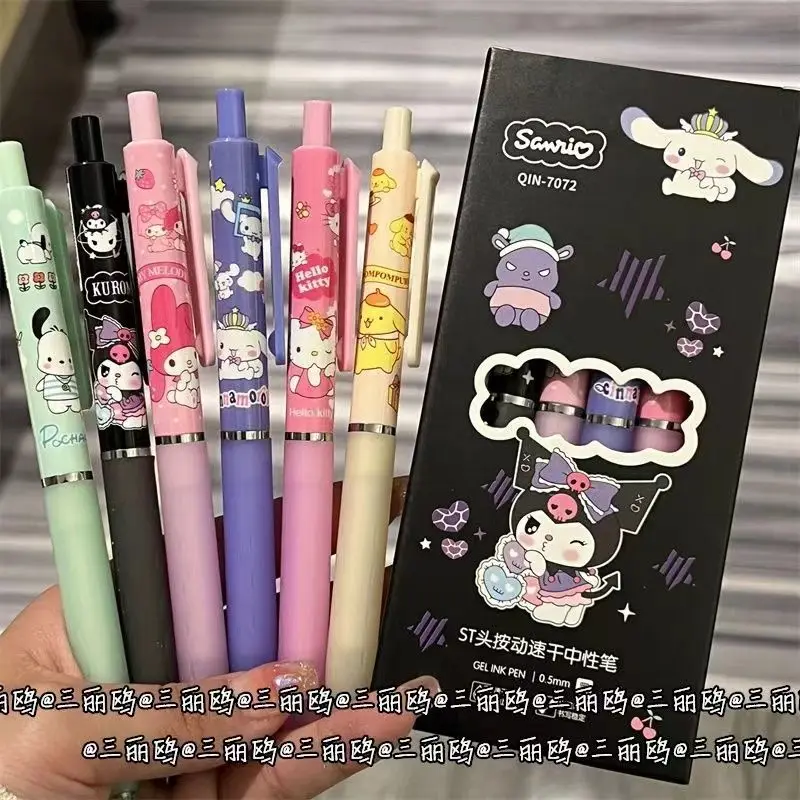 0.5mm black gel pen Cinnamoroll Hello Kitty Kuromi My melody Pochacco Sanrio high-looking student girl heart-speed dry press pen