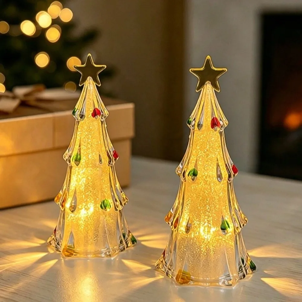 Luminous Christmas Tree Lamp Glowing Atmosphere Christmas Tree Night Light Transparent LED Xms Eve Candle Lights Home Decoration