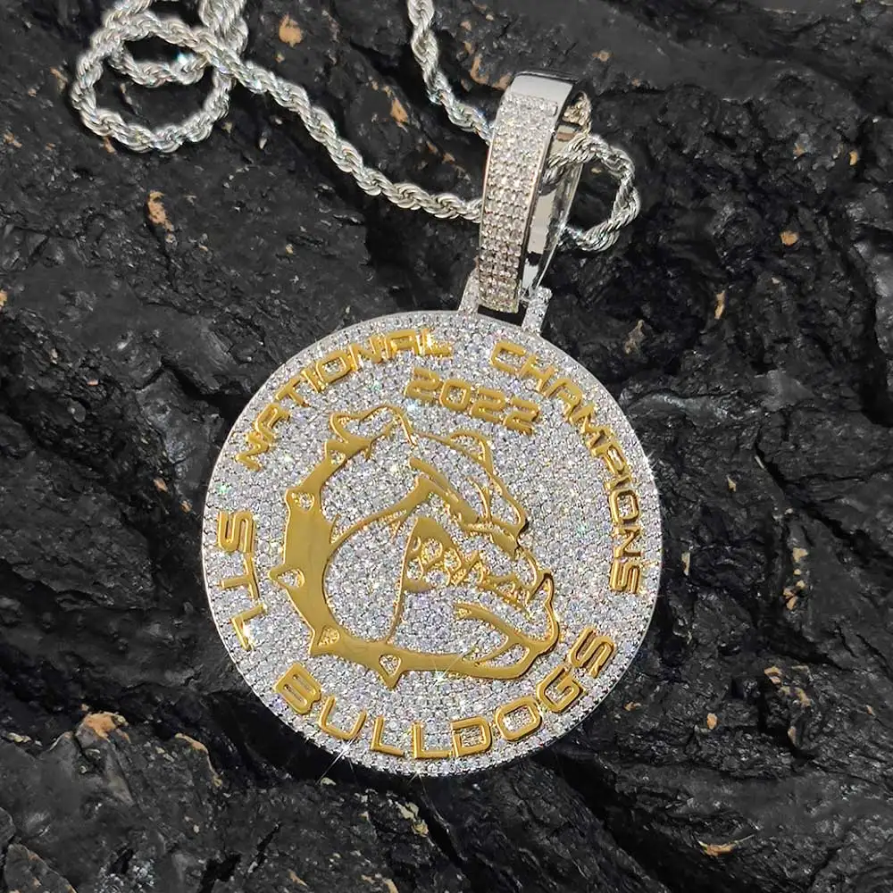 Customized Gold-Plated 18k Circular Pendant With Iced Out Diamond Micro Laid 5A CZ Stone Necklace, Men's And Women's Gift