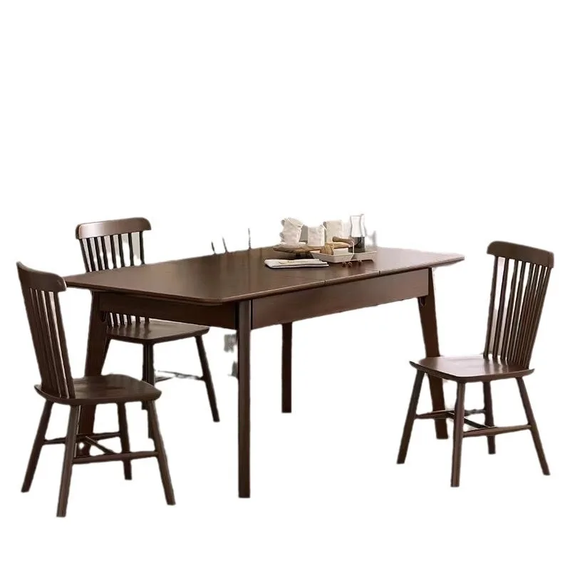 

Modern simple retractable rectangular dining table, folding dining table and chairs