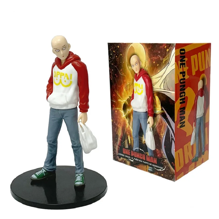 10cm um soco homem anime figura roupas casuais saitama e genos ação colecionável pvc modelo ornamento brinquedos presente