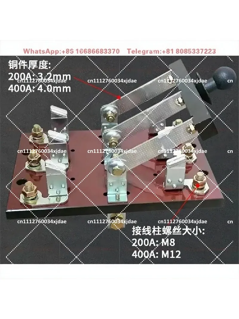 200A 400A Double Throw Knife Switch 3 Phase 4 Wire 4P Dual Power Reverse for Industrial Use