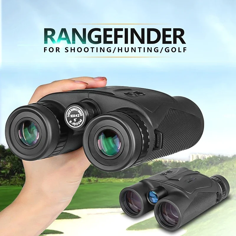 Outdoor Hunting Rangefinder 1000M 1500M Laser Distance Finder 10X42 Binoculars Angle/ Height / Flag /Multiple Measurement Mode