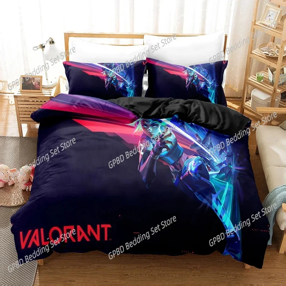 New Game VALORANT Comfortable Duvet Quilt Cover Pillowcase Bedding Set Children Bedroom Decoration Home Textile