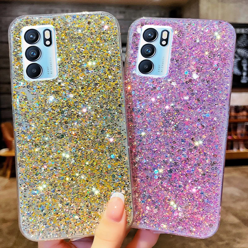 Shiny Glitter Silicone Case for Relame C11 C15 C17 C20 C21 C30 C35 8 8i 7i 7Pro 9i 9Pro F11Pro Gold Silver Foil Soft Back Cover