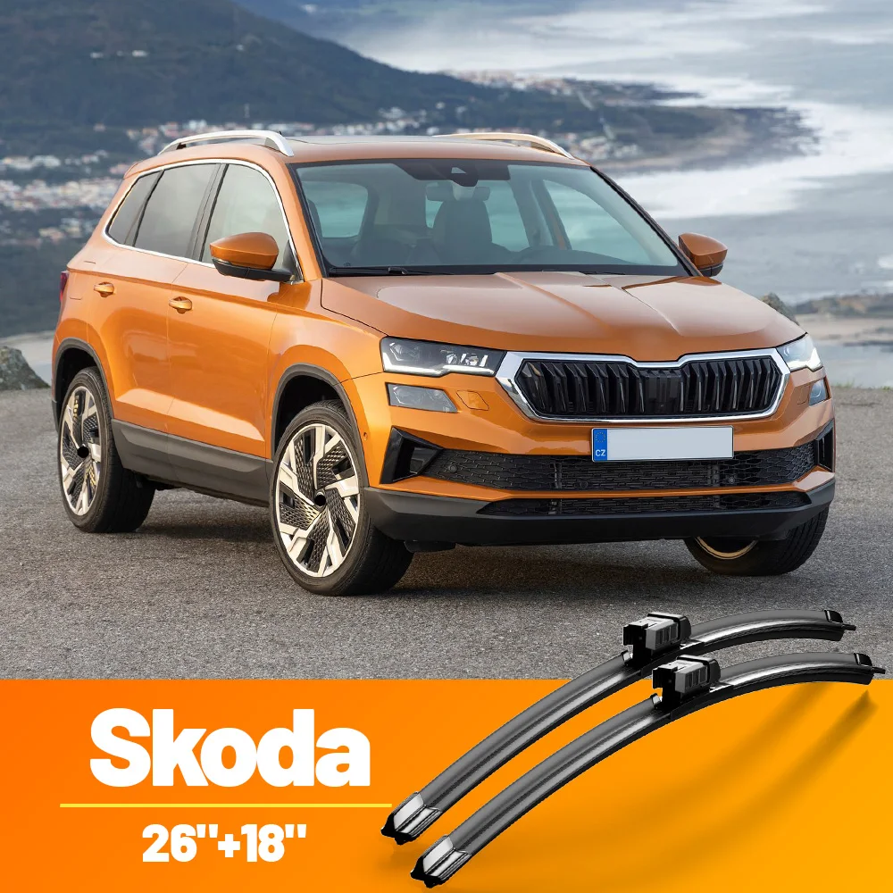 Para Skoda Superb B8 Karoq Kamiq Scala 2010-2023, Limpiaparabrisas Delantero, Escobillas de 26"+18", Accesorios para Ventanas