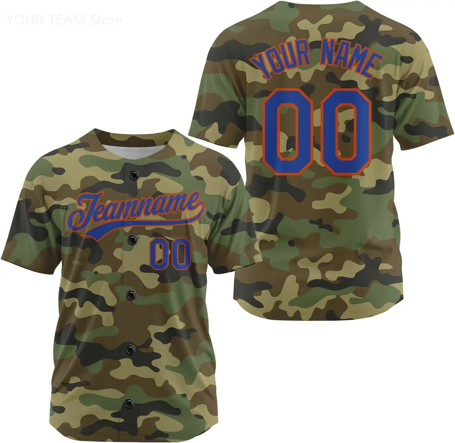 Custom Camo Baseball Jersey, Personalized Name Number Logo Customize Jersey Plain Camouflage Jersey for Women Men Youth Hiphop