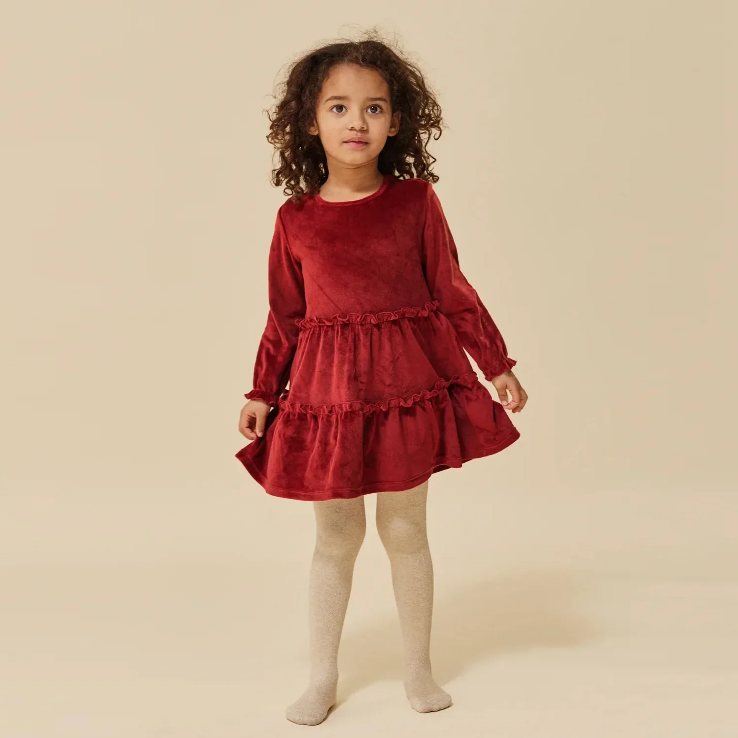 2023 KS Dress For Girl Long sleeves Party Dresses Birthday Baby Girls Luxury Evening Dress Newborn Red New Year Rompers 1-9Years