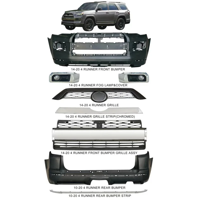 Facelifting Conversion Limited Body kit for toyota 4RUNNER 4 RUNNER accessories bodykit Front rear Bumper set 2014-2021