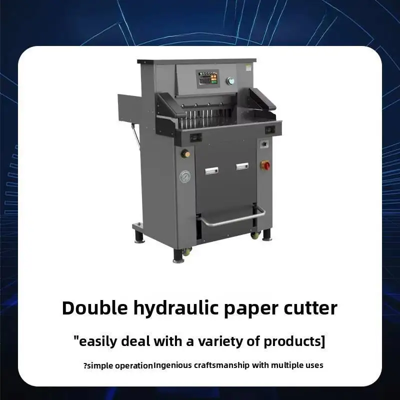 8cm Thick Layer Dual Hydraulic Independent Press Paper Commercial High Precision H520 Fully Automatic Programmable Cutter