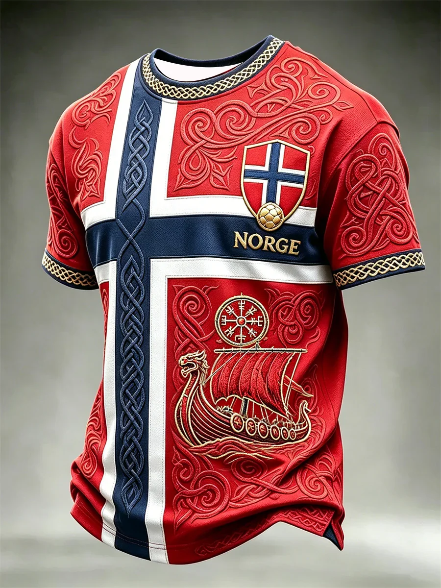 2026 Edition Norwegian Fans Football Training T-Shirt - 3D Print - Fashionable, Comfortable and Breathable - Family Clothing