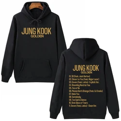 Jungkook Kpop Hoodie Gold Album Sweatshirt Harajuku Pullover Top for Men and Women Street Style Fan Gift for Men and Women