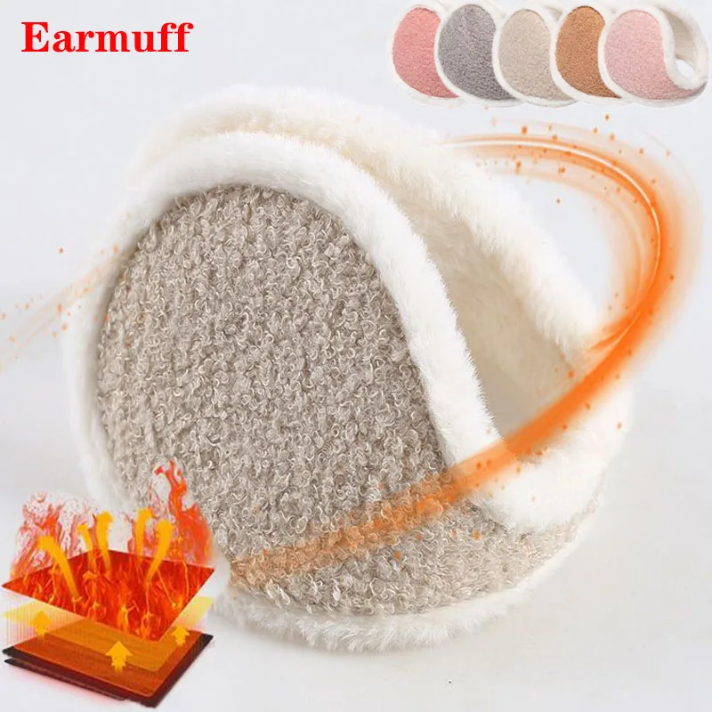

Colorful Windproof Earmuffs Women Winter Warm Thicken Plush Fleece Fur Headphones Outdoor Ski Soft Ear Protector Cover Gift
