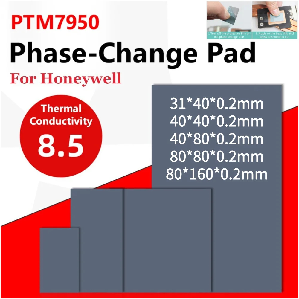 For Honeywell PTM7950 Heatsink Cooling Pad 8.5W/mK CPU Thermal Conductive Paste Pad Patch Lightweight for Laptop GPU CPU