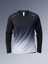 Men's Long Sleeves T-Shirt Fitness Clothes Men's Spring Autumn Quick-Drying Clothes Training Sports T-Shirt Stylish Running Tops
