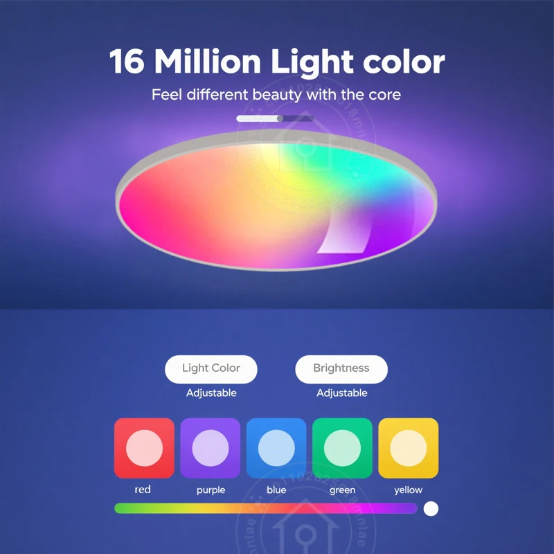 スマート WiFi LED シーリングライト 24 ワット TUYA アプリ音声制御ラウンドパネルアンビエントランプ AC85-265V 作業 Alexa Geogle ホーム Smartthings