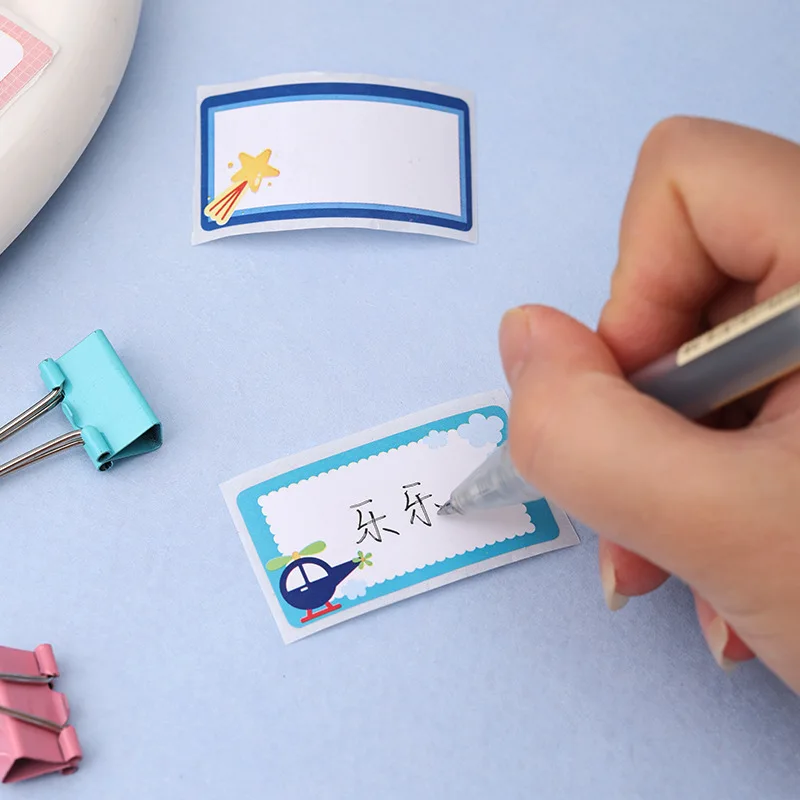250Pcs Cute Cartoon Blank Handwritten Label Stickers for Notebook Scrapbook Stationery Classification DIY Decor
