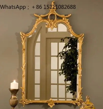SCY retro wall carved decorative mirror wall hanging dresser makeup mirror bathroom mirror