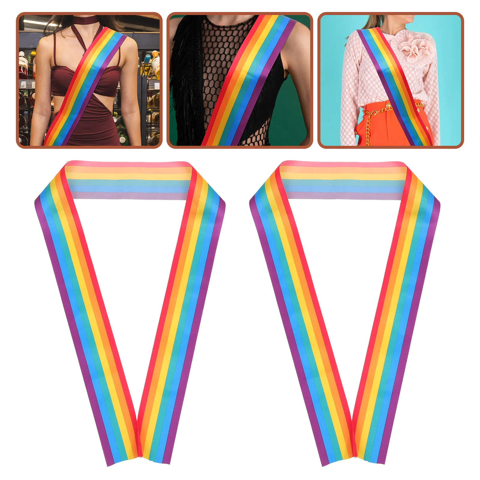 

2 шт. Радужный пояс на плечо, аксессуары для костюмов, пояса для женщин, одежда помощника по событам