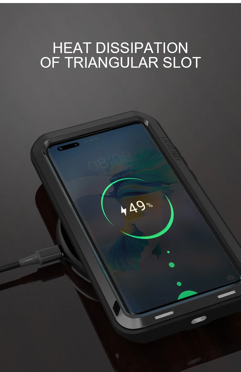 Love Mei Metal Case For Huawei Mate 40 30 P40 P30 Pro Plus Heavy Duty Protection Shockproof Anti-fall Rugged Armor Case Cover