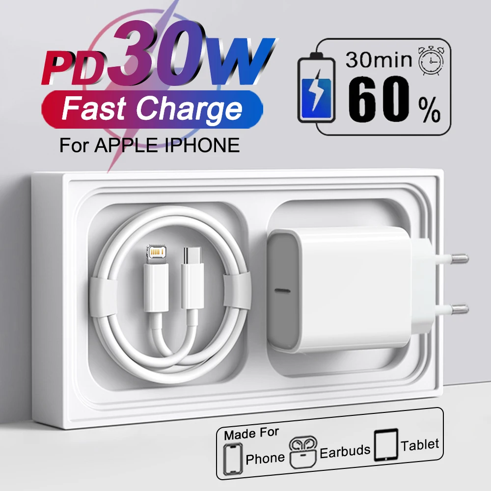 ForApple30WChargerUSBTypeCFastChargerForiPhone13151714121116ProMaxPlusPDChargerChargingCableAccessories