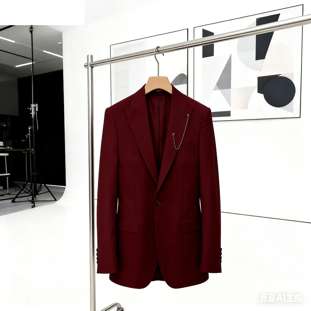 

Lindo roxo ternos masculinos único breasted lapela repicada fino ajuste plano comprimento regular 3 peças jaqueta calças colete